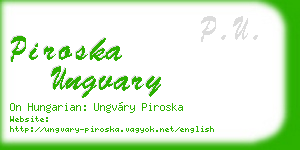 piroska ungvary business card